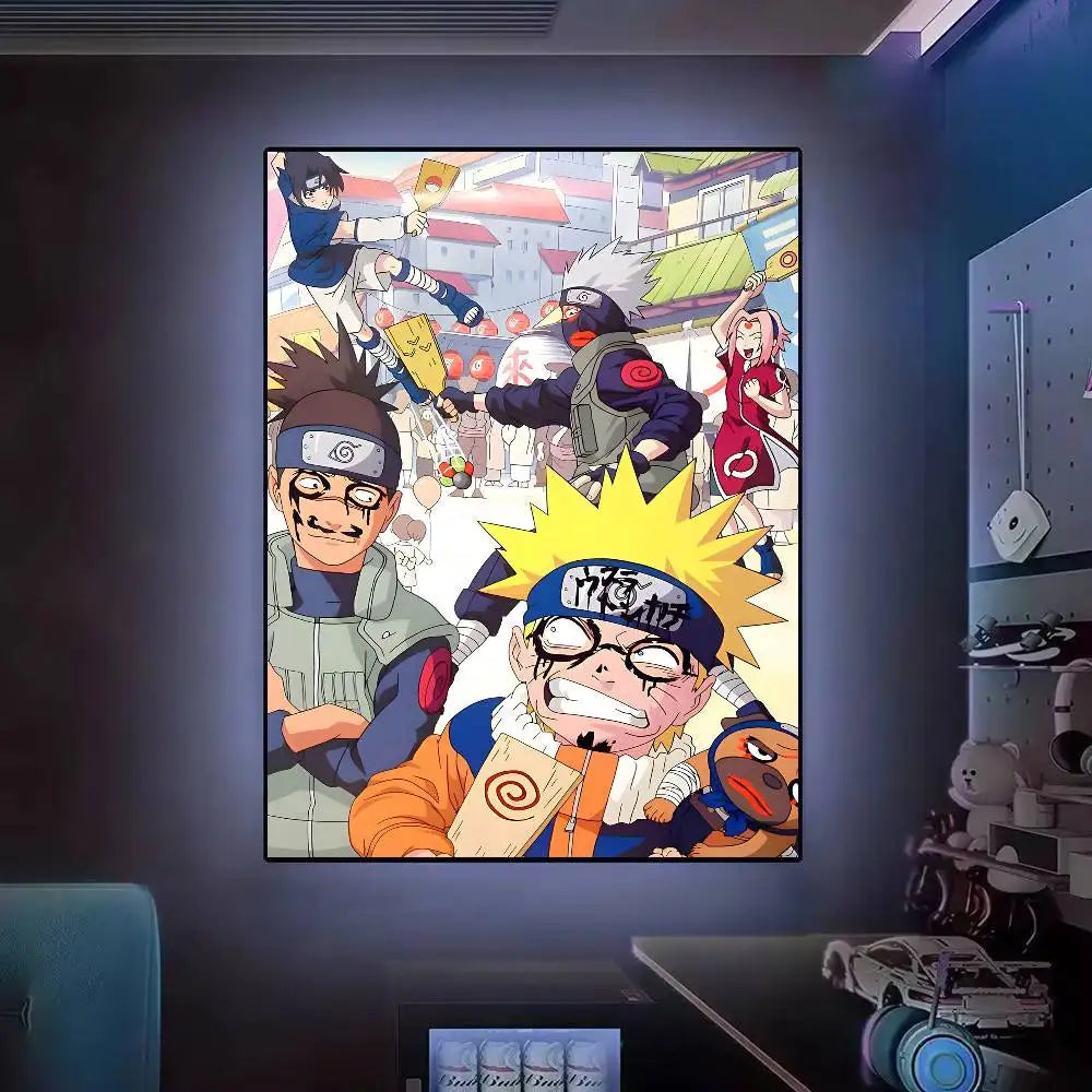 Hot N-Naruto Anime Poster Posters Decorative Paintings Study Bedroom Bar Background Wall Murals Gifts