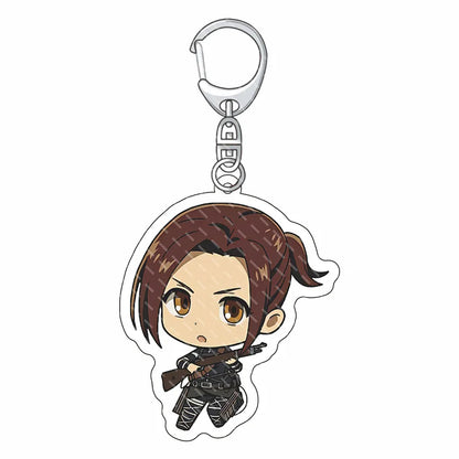 55MM Anime Attack on Titan‌ Acrylic Keychain Eren Jaeger Mikasa Ackerman Armin Arlert Connie Springer Figure Pendant Gifts