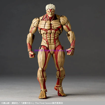 Original Kaiyodo Attack on Titan Amazing Yamaguchi Revoltech NR069 The Armored Titan Reiner Braun Anime Action Figure Model