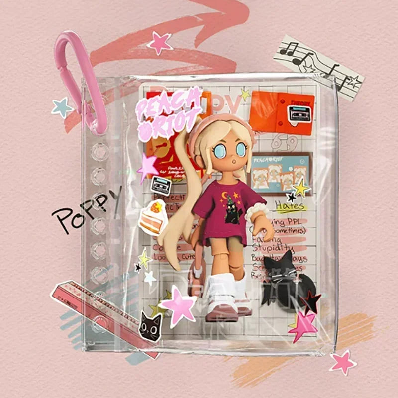 POPMART Peach Riot Carry The Music Series Block Pendant Blind Box Original Toys Mystery Box Doll Cute Anime Figure Ornament Gift