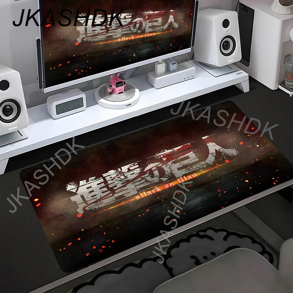 Attack on Titan Anime Large Lock Edge Mouse Pad Computer Mousepad XXL S Gaming Padmouse Gamer Laptop Keyboard Mouse Mats Carpet