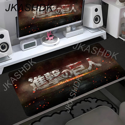 Attack on Titan Anime Large Lock Edge Mouse Pad Computer Mousepad XXL S Gaming Padmouse Gamer Laptop Keyboard Mouse Mats Carpet