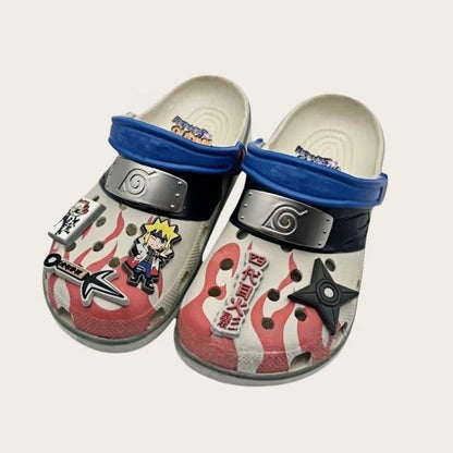 Anime Naruto Akatsuki Cartoon New Uchiha Itachi EVA Waterproof Slippers Beach Shoes Sandals Casual Breathable Ankle-Wrap Shoes