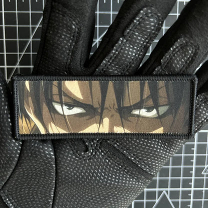 Levi Ackerman Eyes Morale Badge Hook and Loop Attack on Titan Anime Patch Printing Commander Tactical Military Backpack Sticker
