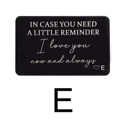 GEKTIMER Wallet Card Romantic "I Love You Now & Always" Heart Inspirational Gift For Boyfriend Husband Wedding Birthday Present