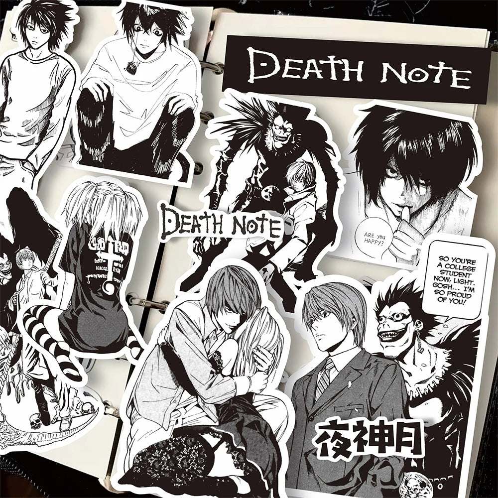 10/30/65pcs Japan Classic Anime Death Note Stickers Toy DIY Computer Luggage Phone Bike Waterproof Cool Cartoon Sticker for Kids