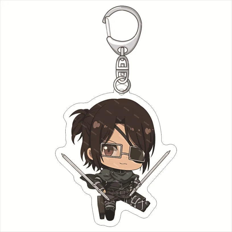 55MM Anime Attack on Titan‌ Acrylic Keychain Reiner Braun Hange Zoë Sasha Blouse Mikasa Ackerman Figure Pendant Gifts