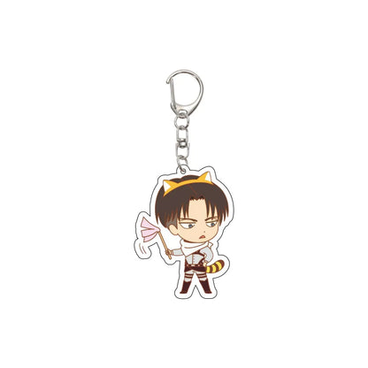 55MM Anime Attack on Titan Keychain Eren Jaeger Eren Jaeger Mikasa Ackerman Armin Arlert Hange Zoë Keychain Christmas Gifts