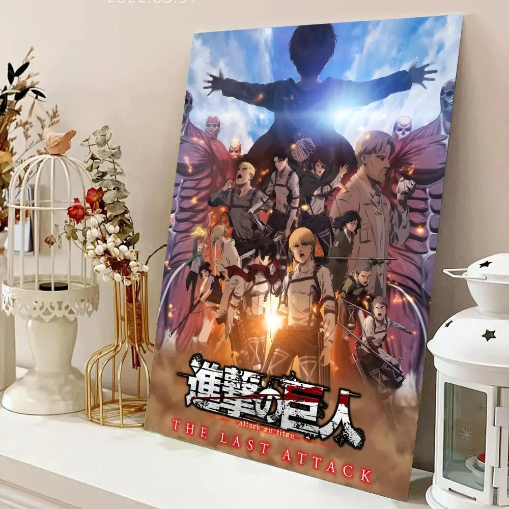 AZNM Attack on Titan Anime Canvas Wall Art, Levi Ackerman Print, Shingeki no Kyojin Home Decor Poster