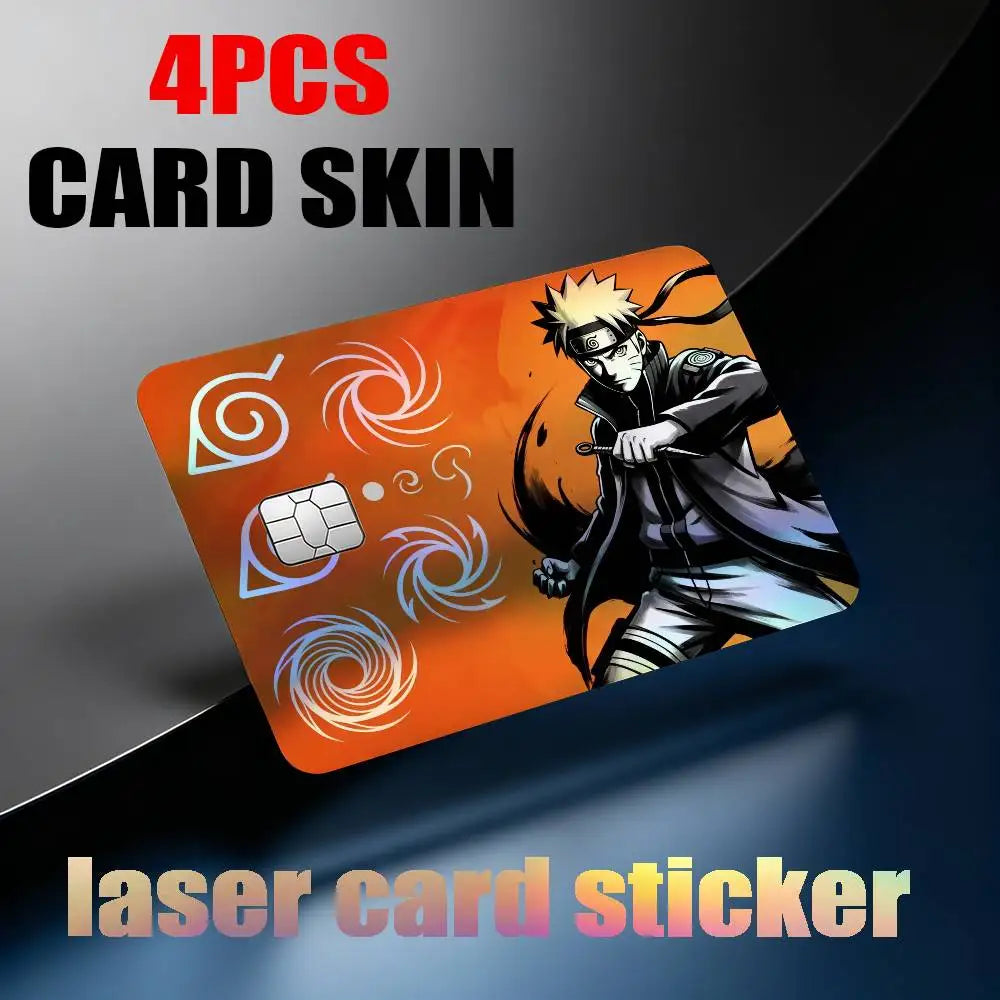 poster Uzumaki Naruto Uchiha Sasuke Sakura Kakashi itachi Laser Reflective Card Skin Sticker For Debit Credit Card