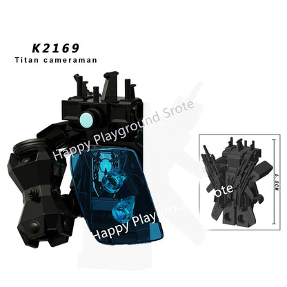 New KDL DJ Upgrade War-Damaged Skibidi Toilet Man Figures Anime Block Toys TvMan Titan Bricks Model Toy For Kid Birthday Gift