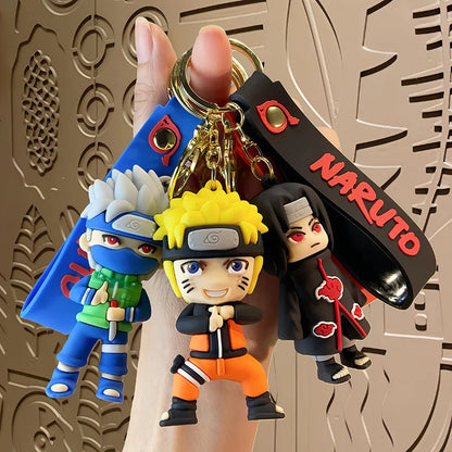 Cartoon PVC Naruto Anime Keychain Cute Hatake Kakashi Character Key Chain Car Backpack Decor Small Gifts for Fans Friends