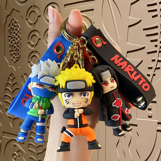 Cartoon PVC Naruto Anime Keychain Cute Hatake Kakashi Character Key Chain Car Backpack Decor Small Gifts for Fans Friends