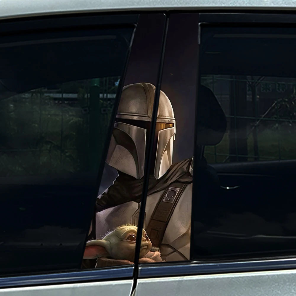 Graffiti Anime Mandalorian Yoda Car B Pillar Sticker