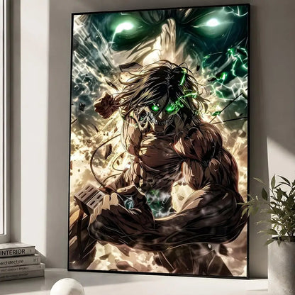 Anime Attack On Titan Eren Yeager Poster Peel And Stick Wall Art PP Waterproof HD Bedroom Living Room Home Decor Gift