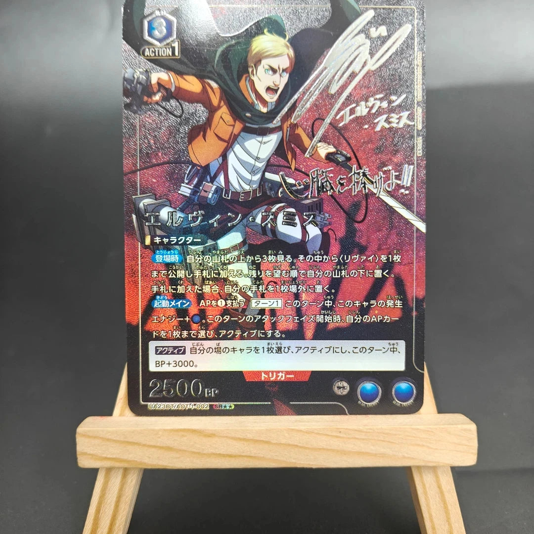 Proxy Union Arena Attack on Titan Action Points Eren & Levi con Bonus Jean Card Nuevo Japan Card Gold Rare Signed TCG Anime Card