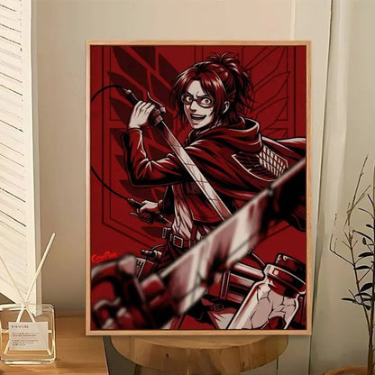 Hange Zoe Attack On Titan Anime   Poster Perfect Space Sticker Self Adhesive for Office Home Theater Wall Art Decor Fancy Gift