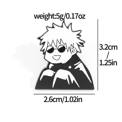 Gojo Satoru Cats Enamel Pin Kawaii Anime Role Eye Mask Cute Manga Brooches Badge Jujutsu Kaisen Anime Accessories For Backpack