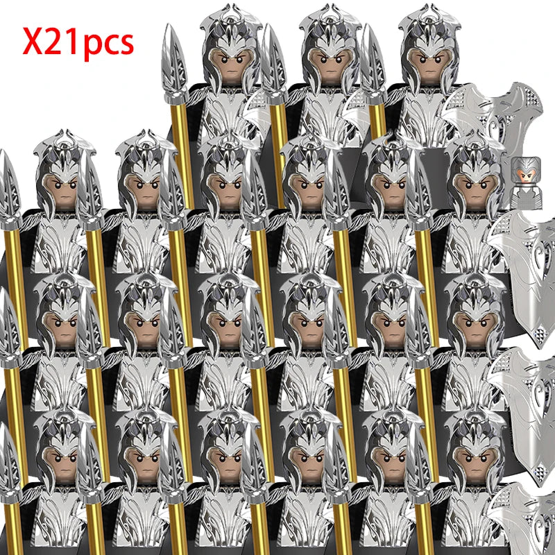 Lord Rings Elves Orcs Army Dwarf Rohan Mini Action Toy Figures Building Blocks Assembly Toys for Kids Birthday Gift
