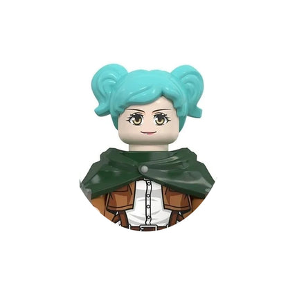 Anime Attack on Titan Building Blocks Keychain Mini Figure Keyring Collectible Toy Pendant for Bag Accessories Fans Gift