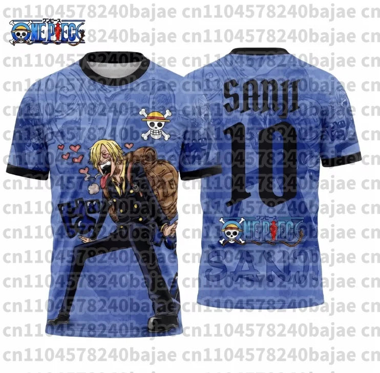 2026 One Piece Graphic T-shirt Japanese anime football jerseys Sports Dry Quickly Men's T-Shirt Children's Clothing Tee Woman