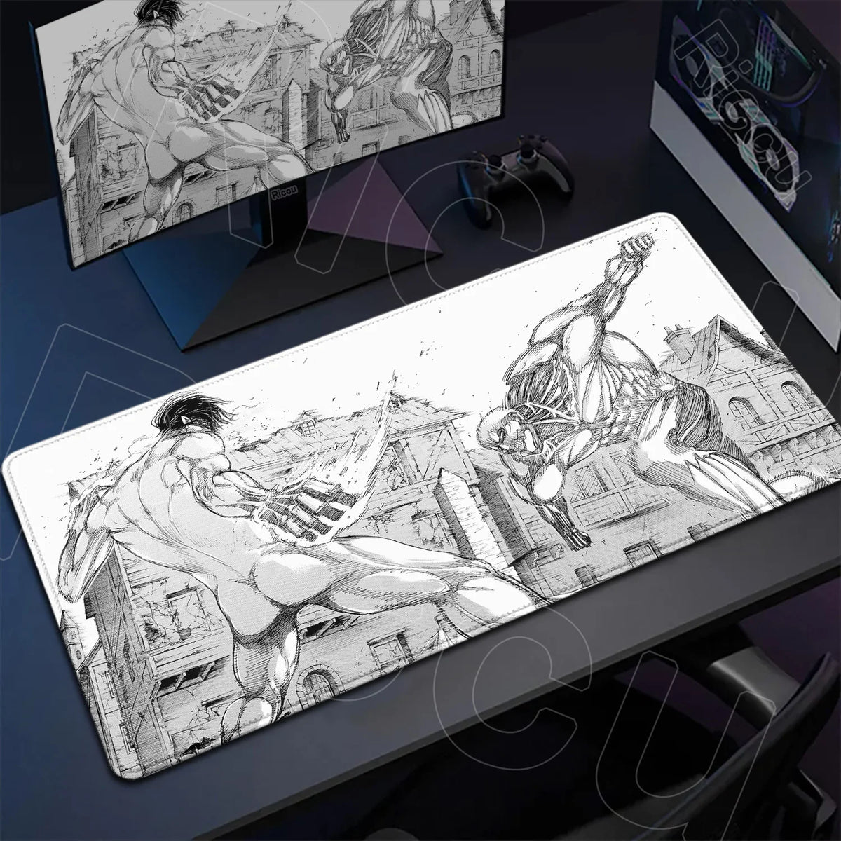 Attack on Titan Gaming Mouse Pad Anime Table Mat Large Computer Accessories Gamer Non-slip Keyboard Mause Office Laptops Desktop