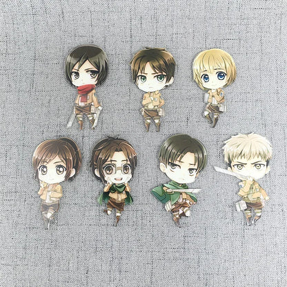 7Pcs Attack on Titan Fridge Magnets Anime Fridge Acrylic Refrigerator Magnets Home Accessories Eren Mikasa Ackerman Decorations