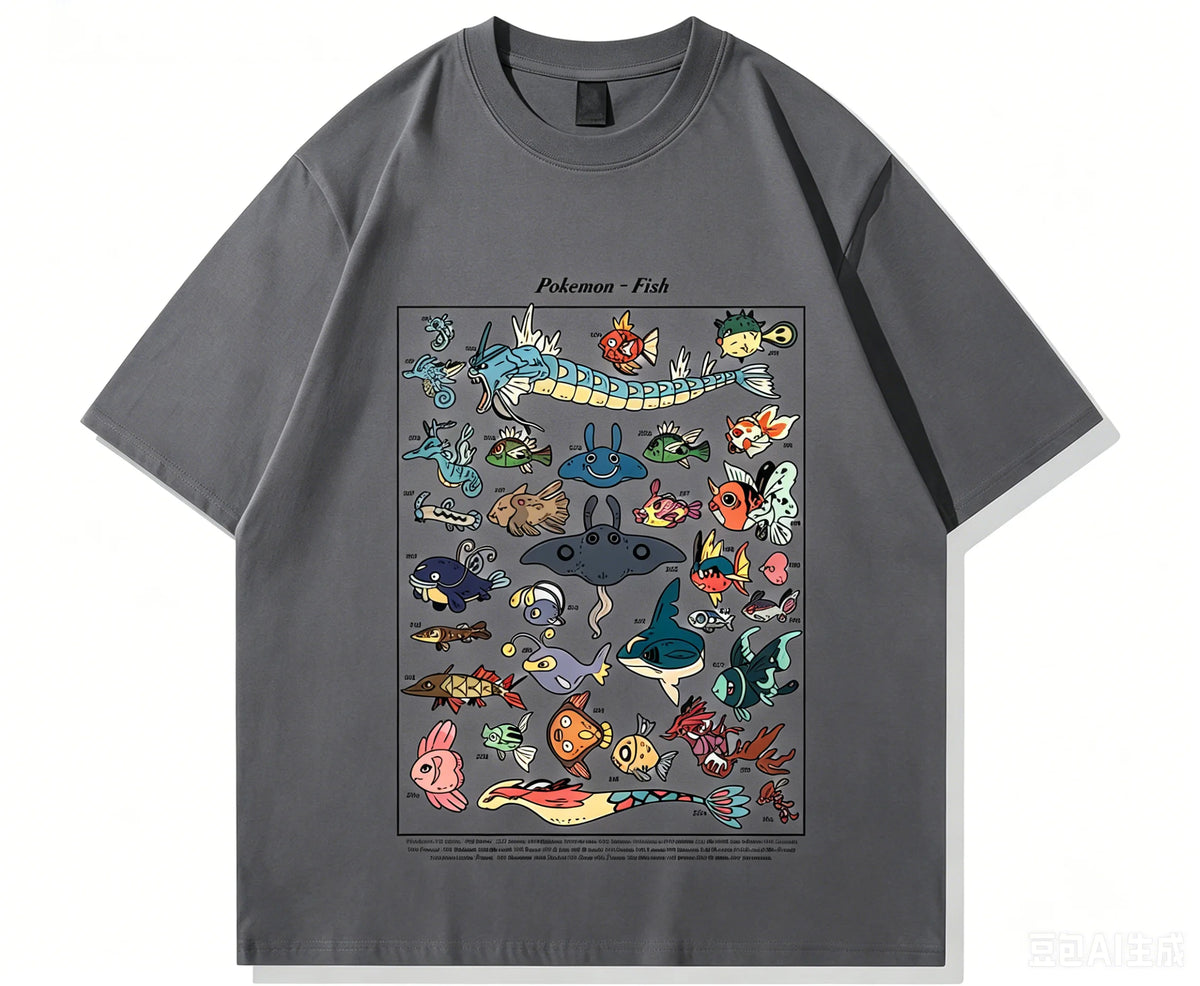 Pokemon Fish Guide Retro T-Shirt