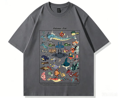 Pokemon Fish Guide Retro T-Shirt