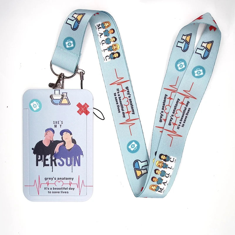 100 Styles Anatomy Credential Holder Keychains Neck Lanyard Pass Card Anime Credit Card Holder Keychain Straps Wholesale