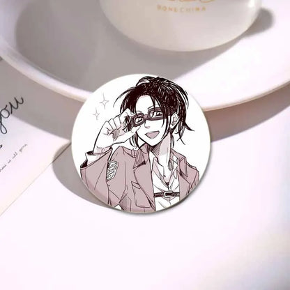 Attack on Titan Anime Brooches Erwin Eren Levi Lapel Pins Cartoon Cosplay Badge Gifts Accessories Backpack Clothes Decor Jewelry