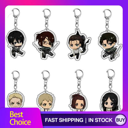 Anime GOODS Acrylic Keychain cute y2k Attack on Titan keychain for bag keys car key bag backpack collection display accessories