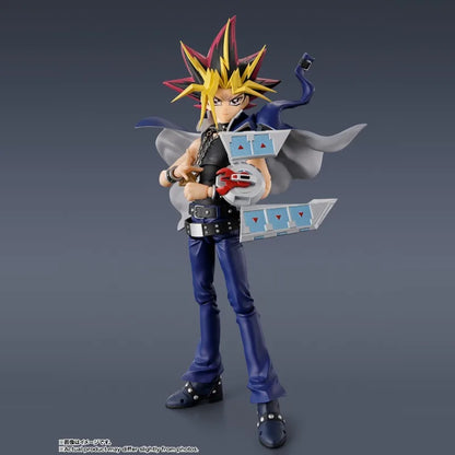 Bandai Genuine SHF YAMI YUGI Yu-Gi-Oh! Duel Monsters Anime Action Figure Collectible Joint Mobility Model Toys Gift