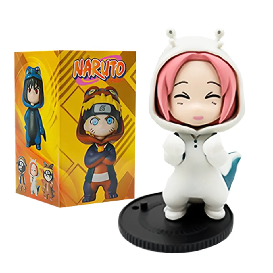 9pcs Naruto surprise box cartoon decoration model Sasuke Uchiha cherry blossom Cosplay action figure decorations and gifts.