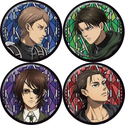 Attack on Titan Levi Ackerman Erwin Smith Anime Badge Metal Tin Pin Collectible Merchandise Fan Gift Manga Series Character