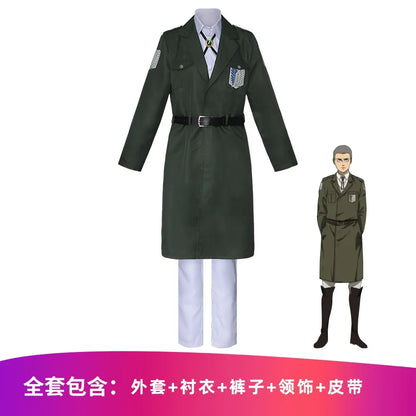 Attack on Titan Eren Levi Green Cosplay Costume Shingeki No Kyojin Scouting Legion Soldier Jacket Coat Uniform Halloween Costume