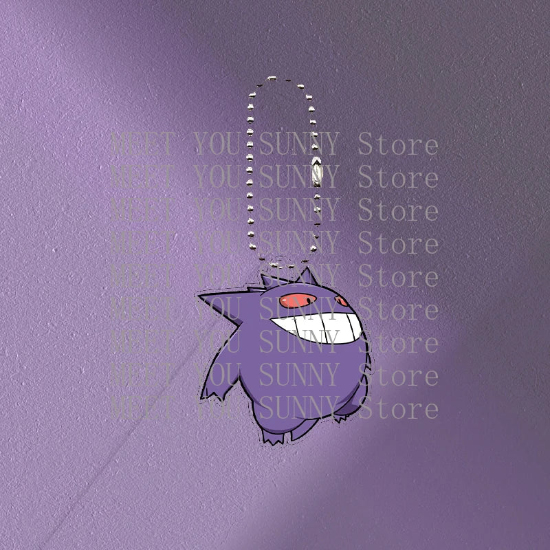 Anime Gengar Acrylic Keychain Pocket Monster Cartoon Kawaii Figure Creative Backpack Charm Pendant Toy Students Accessories Gift