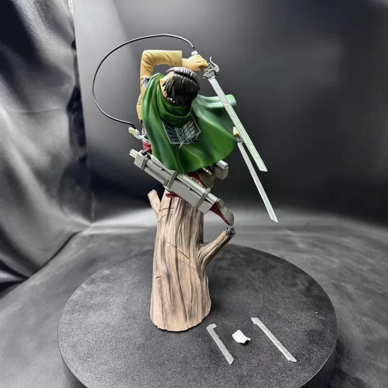 Kotobukiya Attack On Titan Levi Ackerman Figure Tree Stump Battle Pose Collectible Statue 28cm Anime Model Decor For Collectors