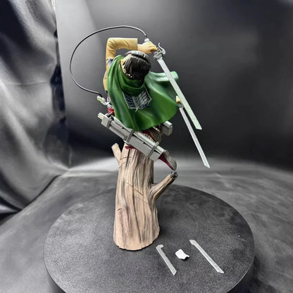 Kotobukiya Attack On Titan Levi Ackerman Figure Tree Stump Battle Pose Collectible Statue 28cm Anime Model Decor For Collectors