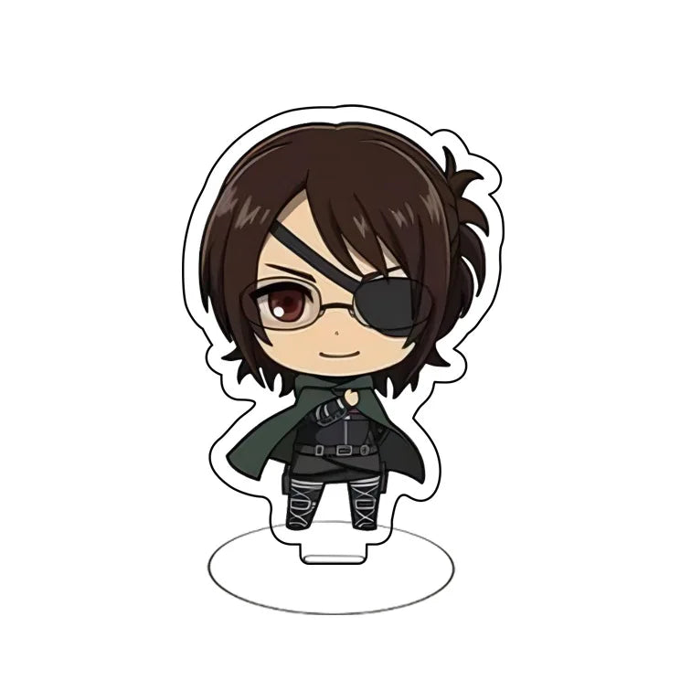 Attack On Titan Eren Yeager Mikasa Ackerman Armin Arlert Merchandise Acrylic Mini Figure Display Stand Model Plate Keychain