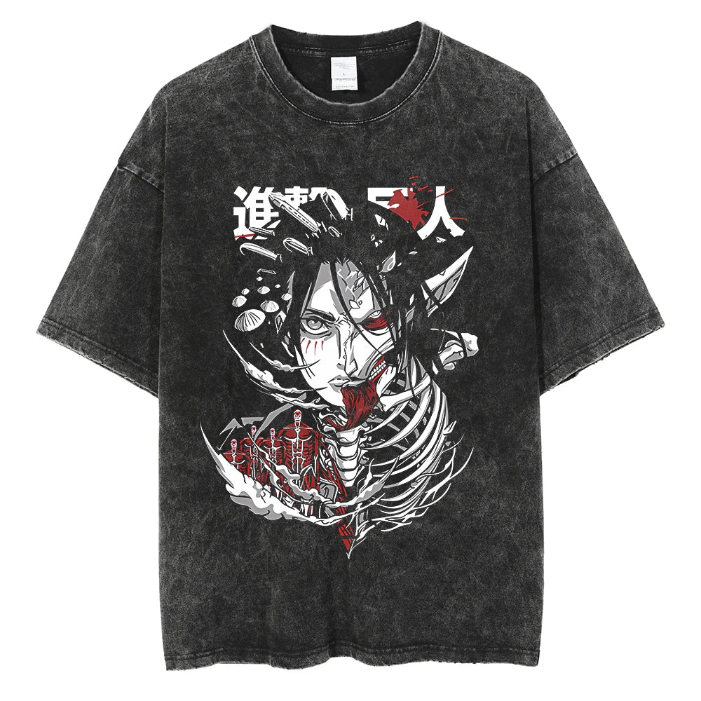 Harajuku Anime Attack on Titan Levi Ackerman Print Tee Men Women Comfortable T-shirts Casual Loose T Shirt Male Cotton Tshirt