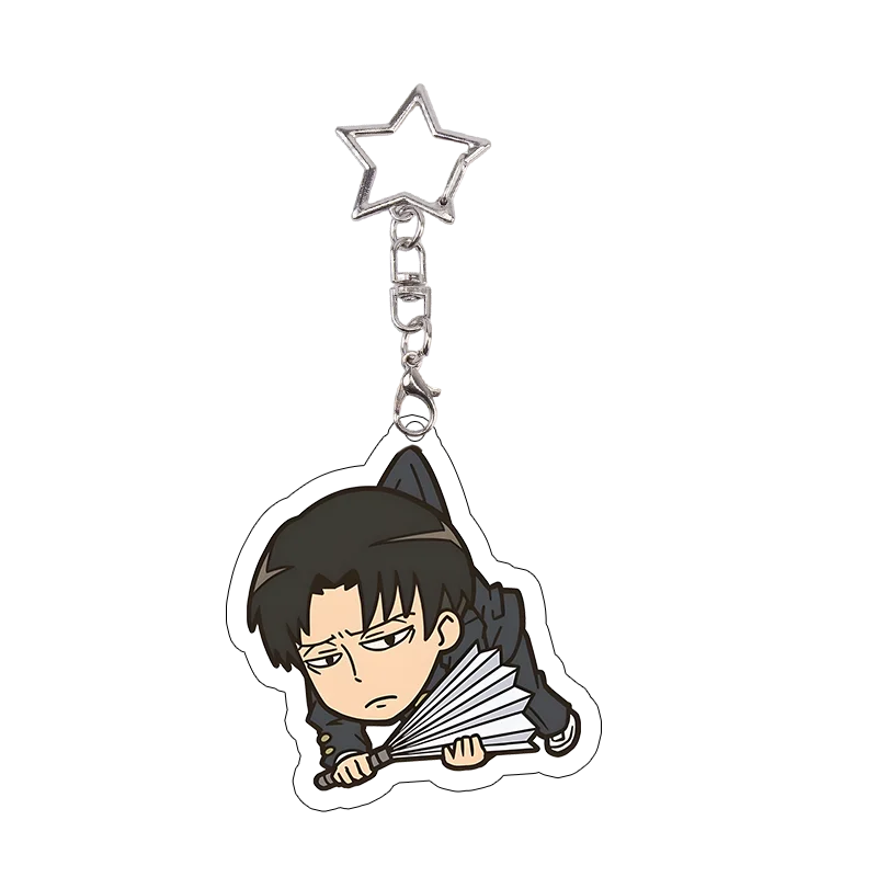 26pcs Attack on Titan Acrylic Keychain Mikasa Annie Levi Chibi Keyring Key Accessories Pendant Collect Reiner Birthday Gift
