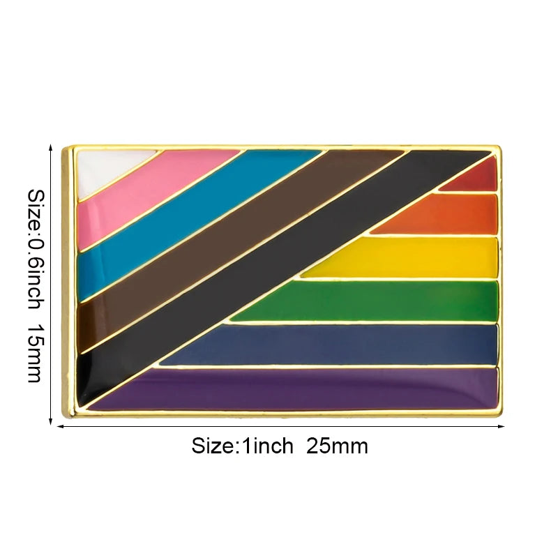 Progress Pride Heart Shaped Lapel Pin Flag badge Brooch Pins Badges