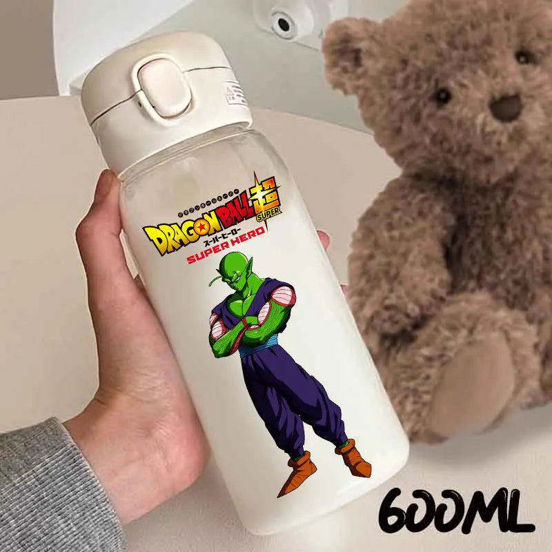 For Dragon Ball Straw Bottles 600ml Vegeta Goku Transparent Plastic Anti Drop Water Bottle Students Outdoor Capacity