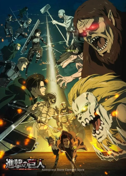 Shingeki no Kyojin Eren Yeager Attack on Titan Anime Poster  Canvas Prints  Wall Decor