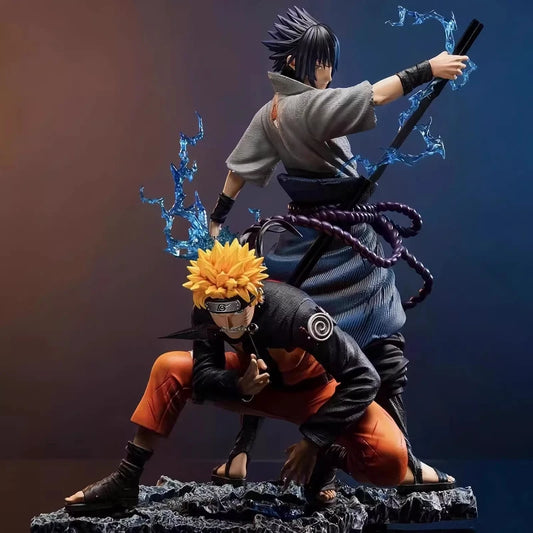 28cm Anime Figure Naruto GK Uzumaki Uchiha Sasuke Bond Action Figure