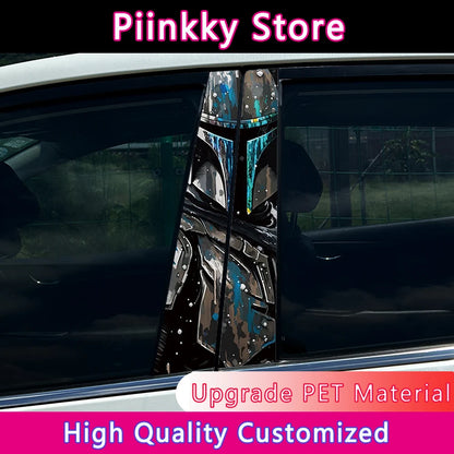 Graffiti Anime Mandalorian Yoda Car B Pillar Sticker