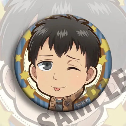 Japanese Official Attack On Titan Anime Badge 58mm C Version Mikasa Levi Pin Collectible Gift Cosplay Merchandise Poster
