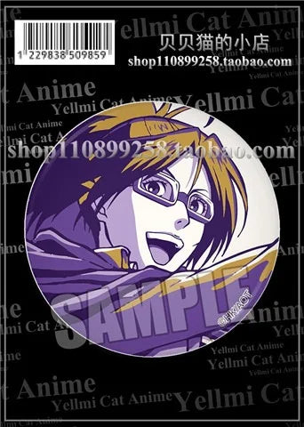 Attack on Titan Badge Levi Ackerman Mikasa Ackerman Erwin Smith Hange Zoe Ymir Goddess Pin Brooch Accessory Keychain Anime