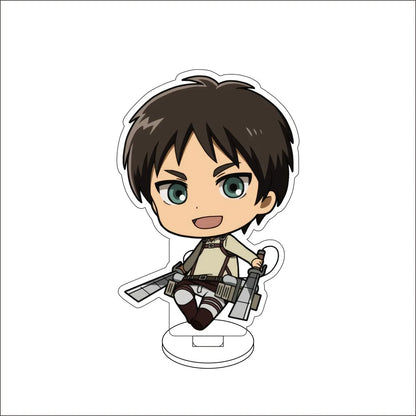 10CM Anime ‌Attack on Titan Cos Eren Jaeger Mikasa Ackerman Levi Ackerman Hanji Zoe Figure Acrylic Stand Cute Ornaments Gifts
